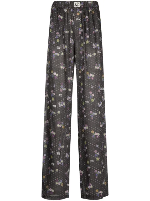 Natasha Zinko mix-print wide-leg trousers