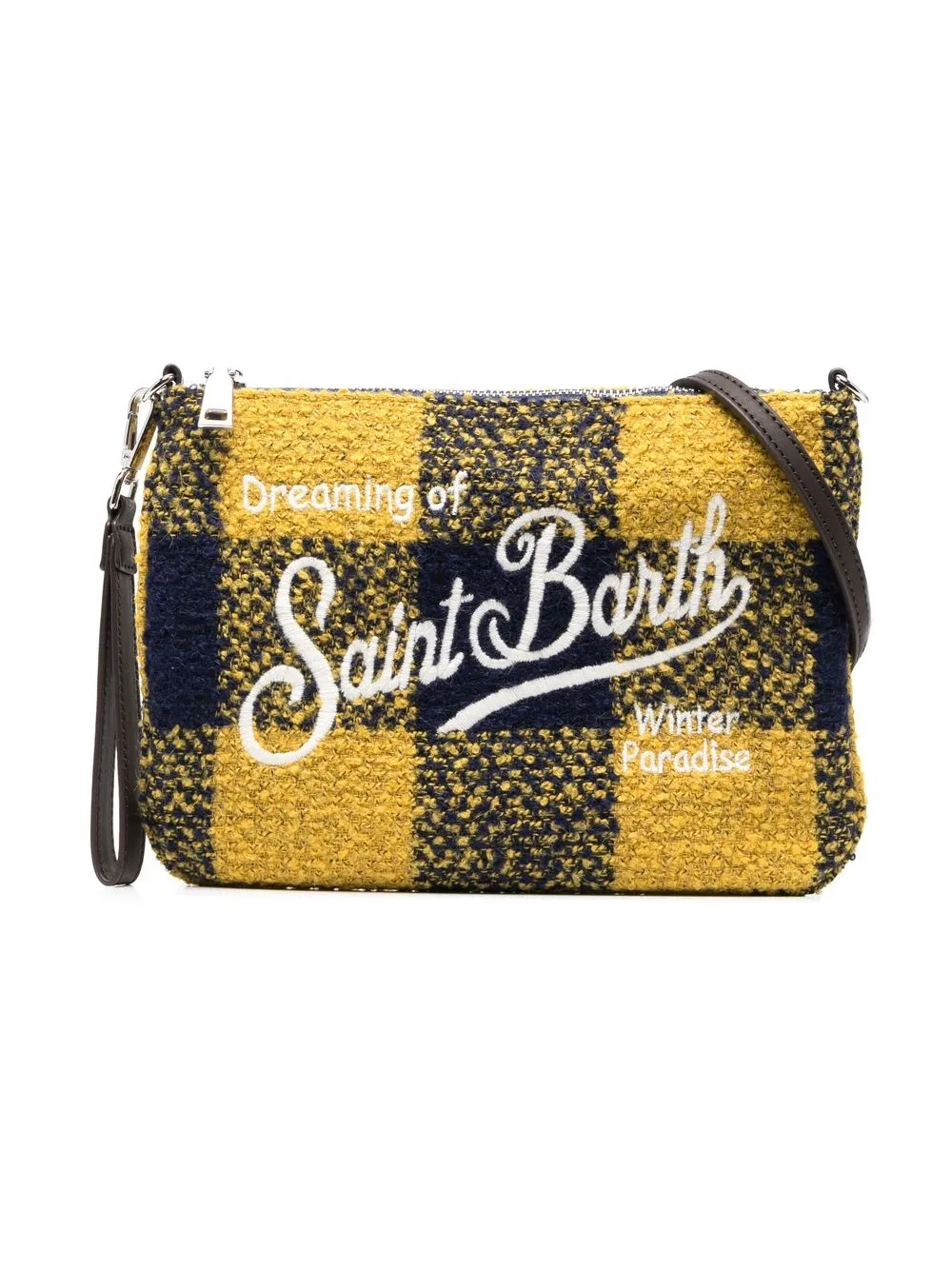 

MC2 Saint Barth Kids bolsa de hombro con logo bordado - Amarillo