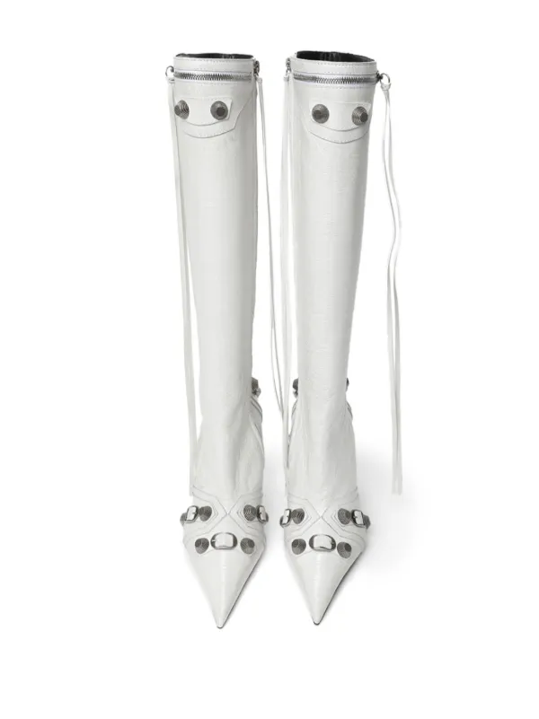 【関税＆送料込み】Balenciaga 'Cagole' Boots Balenciaga Cagole point-toe Boots | White | FARFETCH PL