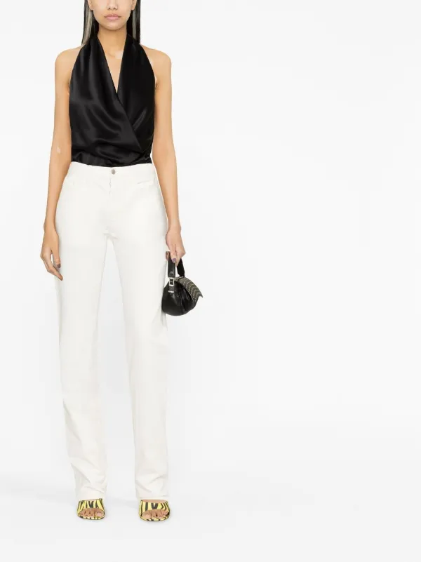 The Attico high-rise straight-leg Jeans | White | FARFETCH
