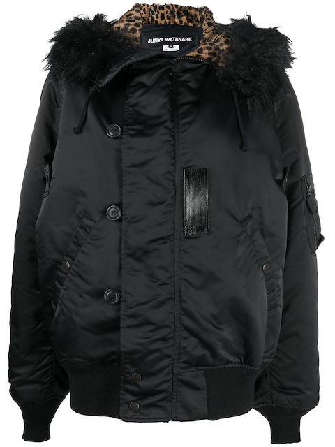 Junya Watanabe Kapuzenjacke mit Faux Fur