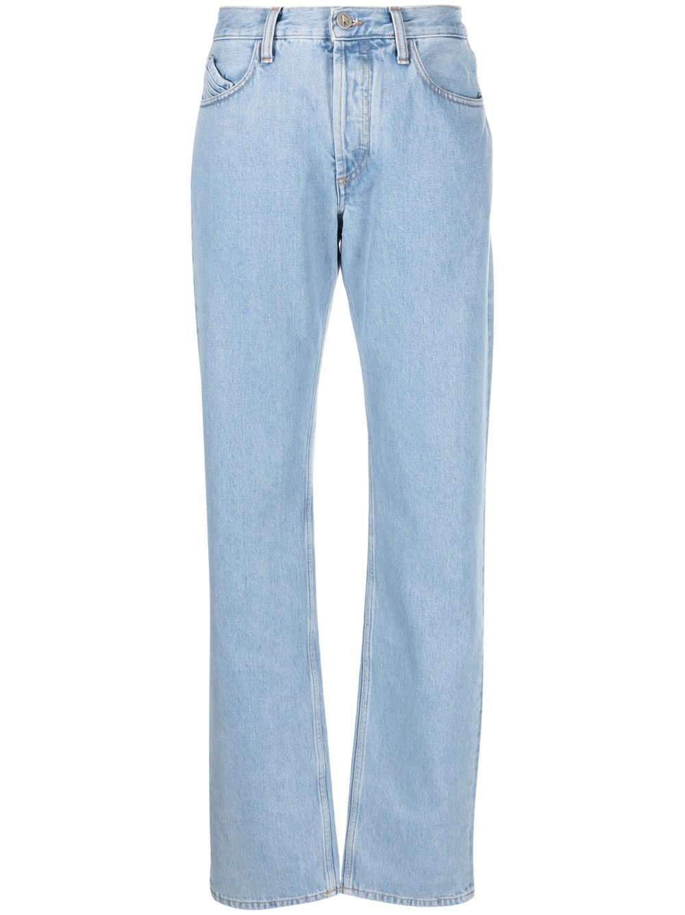 Shop Attico High-rise Straight-leg Jeans In Blue