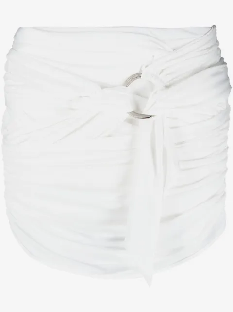 The Attico drape-detailed thigh-length skirt