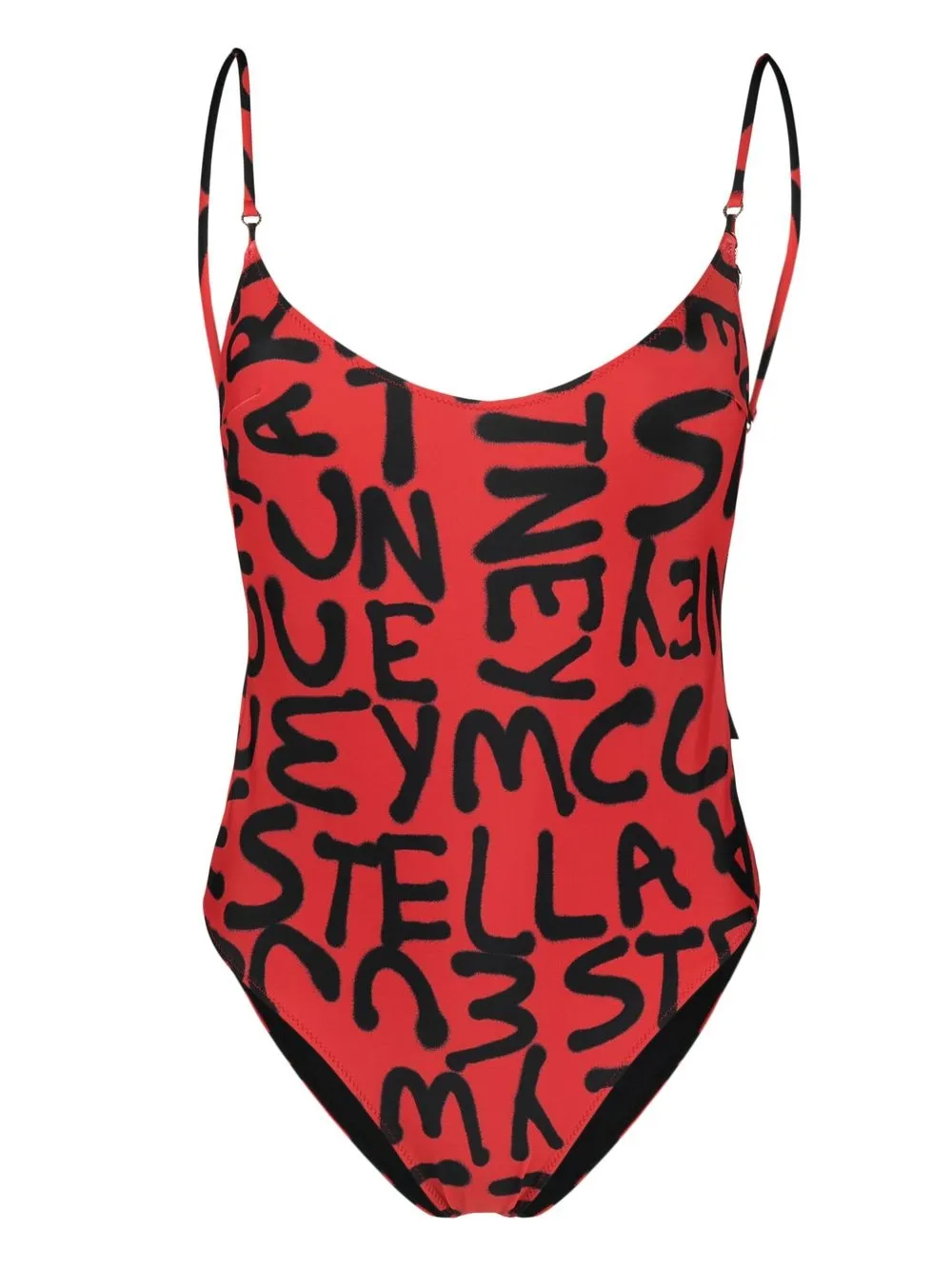 

Stella McCartney traje de baño con logo estampado - Rojo