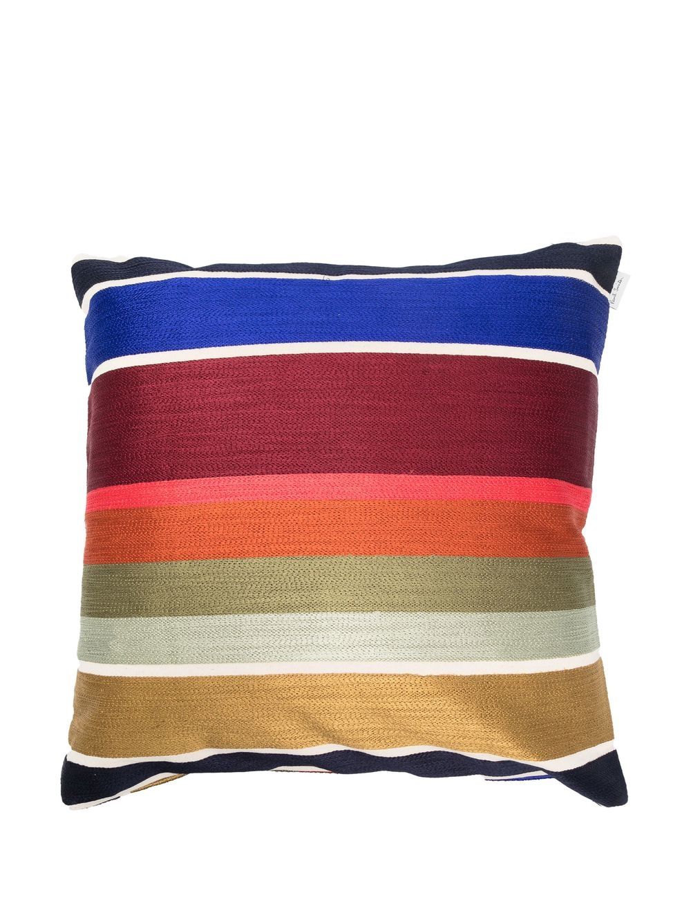 Shop Paul Smith Striped Square Cushion In Blue