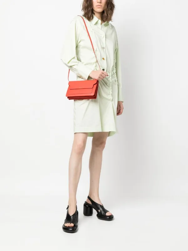 【MARNI】 TRUNK MIDI CROSSBODY BAG Marni Trunk Leather Crossbody Bag | Orange | FARFETCH