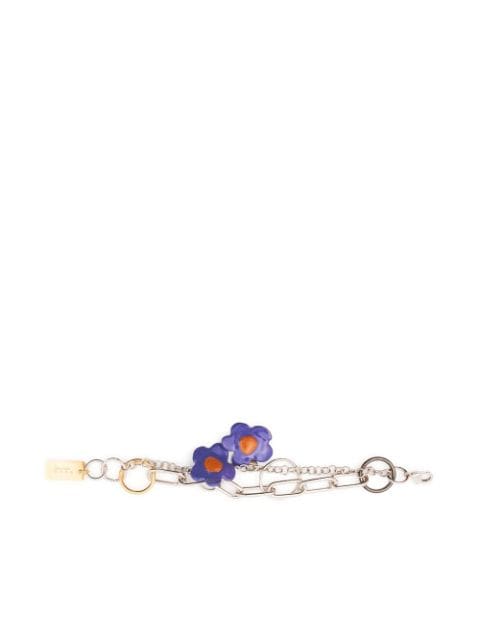 Marni chain-link layered charm bracelet 