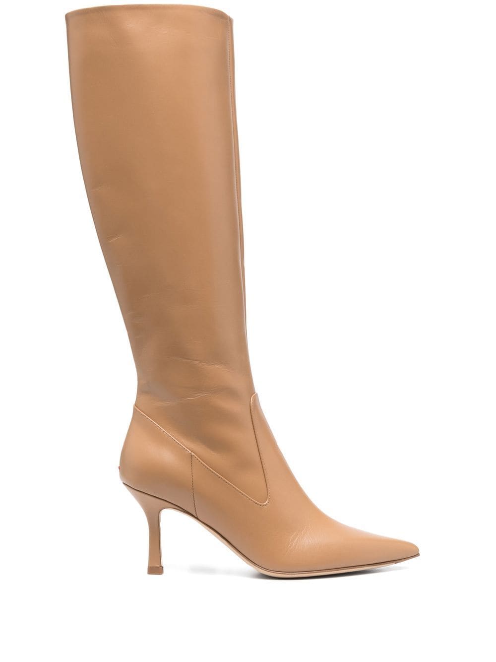 Aeyde 75mm Viv Leather Tall Boots In Beige