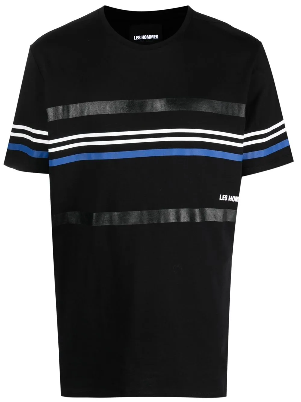 

LES HOMMES stripe-print T-shirt - Black