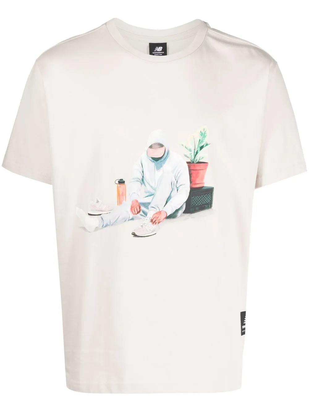 

New Balance painterly-print cotton T-Shirt - Neutrals