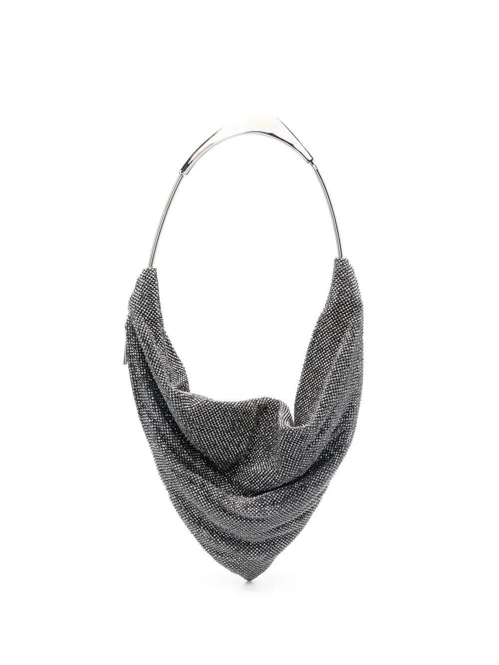 

Benedetta Bruzziches Ursula crystal embellished slouchy bag - Silver