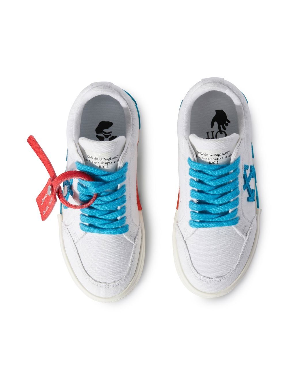 Low Vulcanized Shearling Lined Sneakers in White - Off White Kids