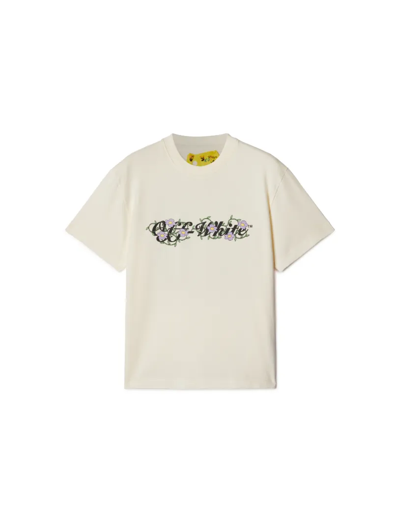 T-shirt con logo e motivo floreale