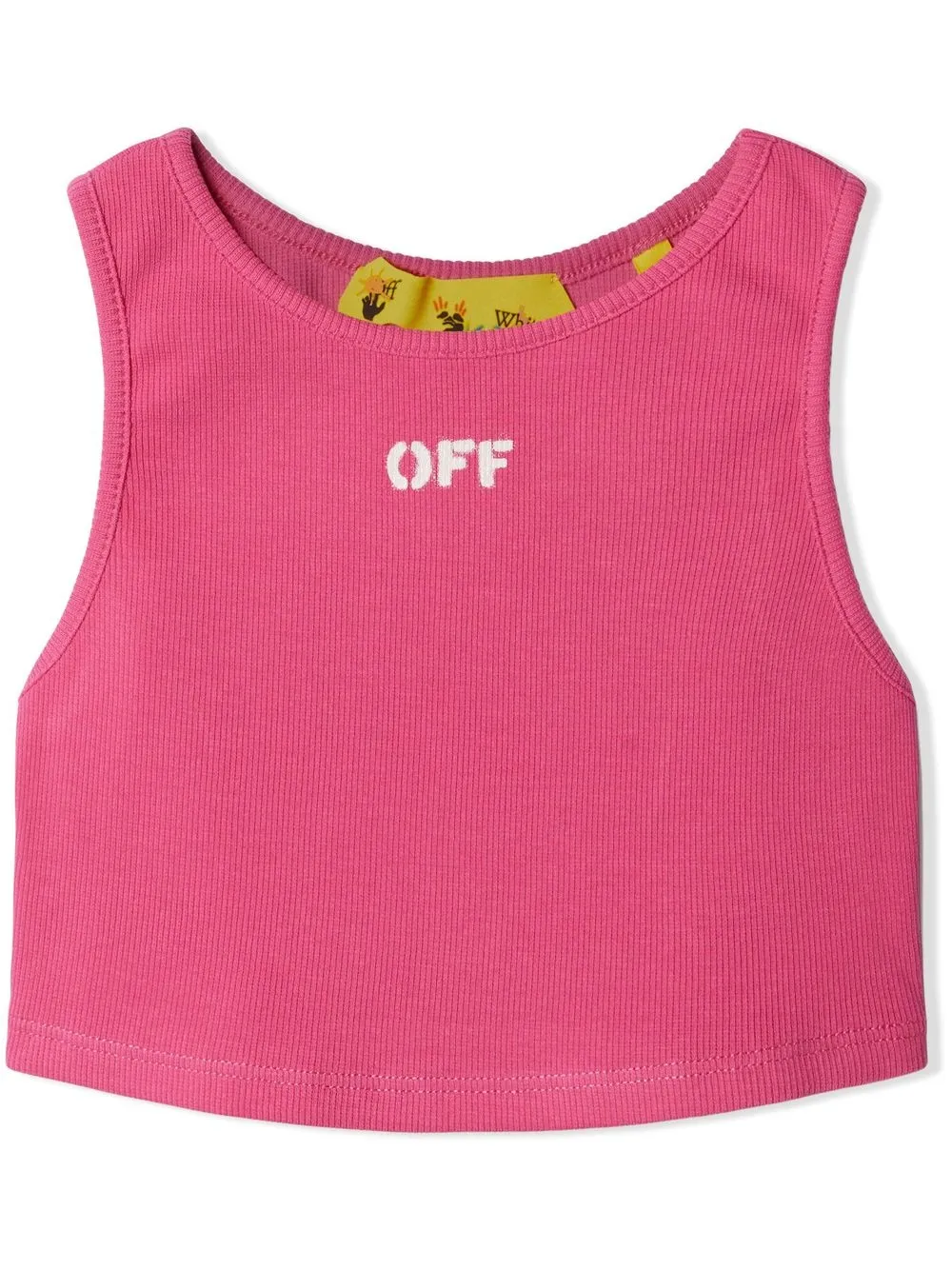 

Off-White Kids ribbed logo-print vest top - Pink
