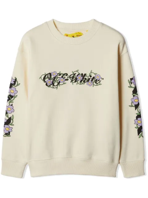 Off-White Kids Off Flowers organic cotton sweatshirt