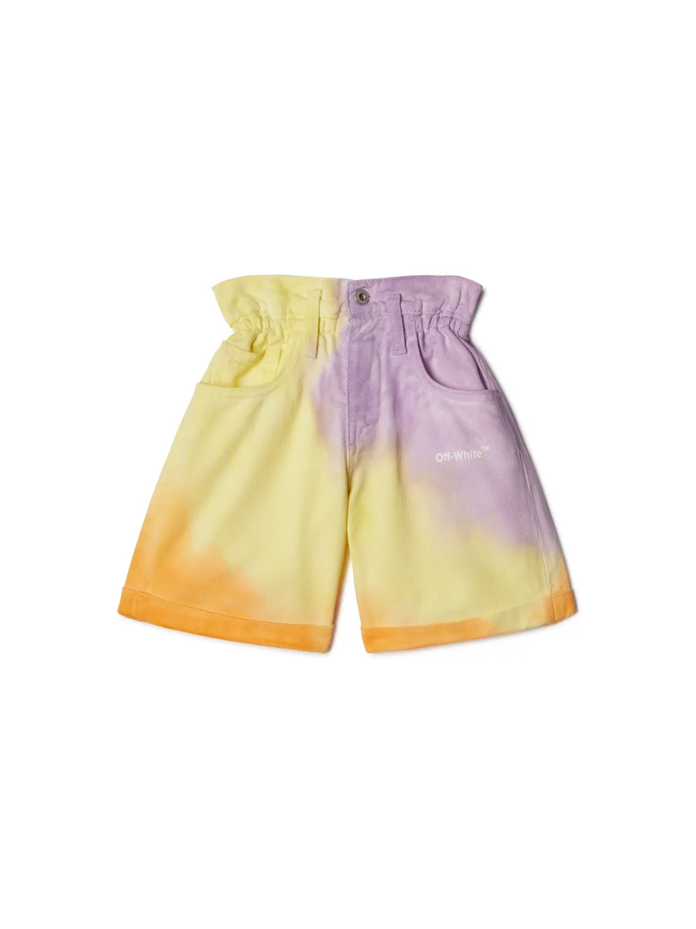 Shorts Helvetica con effetto vernice