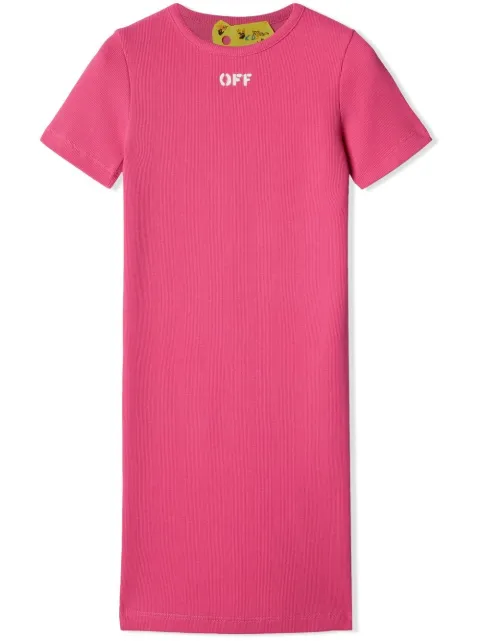 Off-White Kids logo-print T-shirt dress