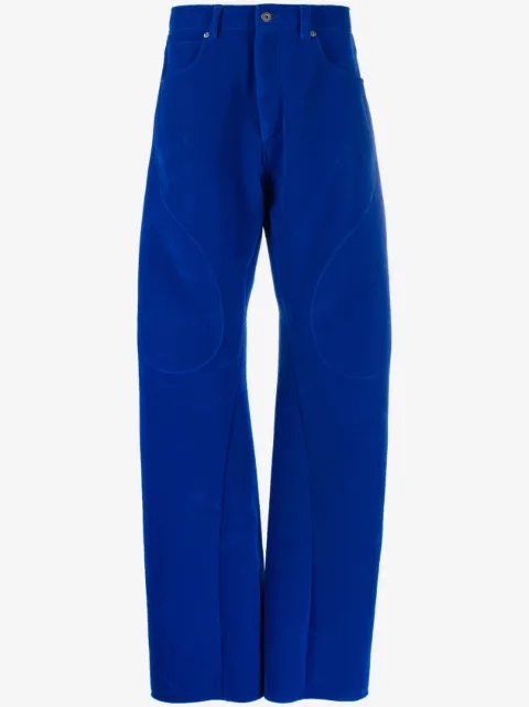 Off-White Flock Contour Tapered-Hose