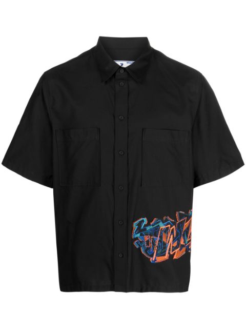 Off-White embroidered-design short-sleeve shirt Men