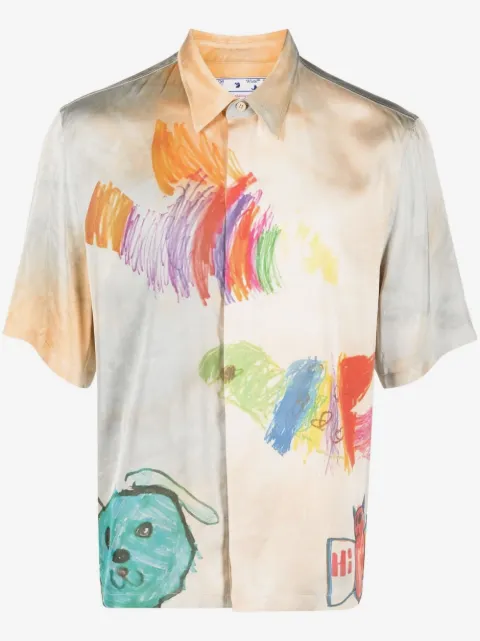 Off-White camisa con dibujo estampado