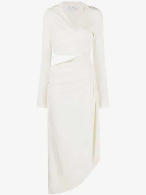 Off-White Vi-Crepe draped midi dress