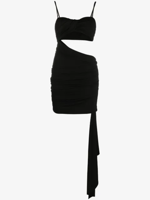 Off-White Vi-Crepe draped strapless mini dress