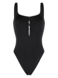 Off-White logo-print zip-up swimsuit - Black