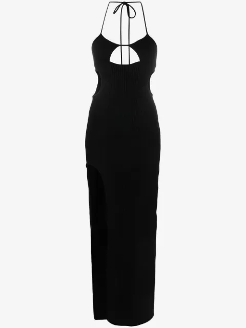 Off-White cut-out halterneck dress