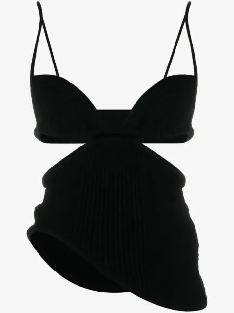 Off-White cut-out ribbed-knit top