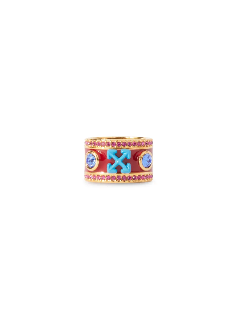 Bicolor Crystal Arrow Ring