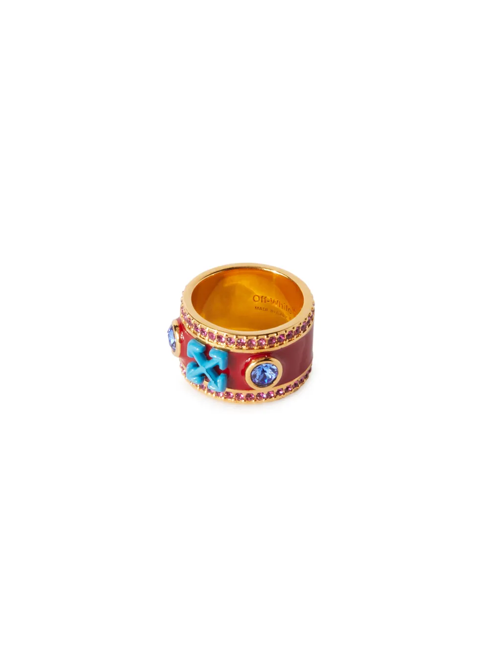 Anello bicolore Arrow con cristalli
