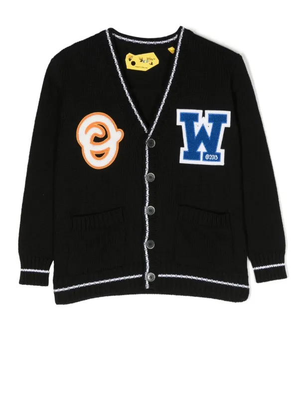 Off-White Kids OW patch-detail Knitted Cardigan - Farfetch
