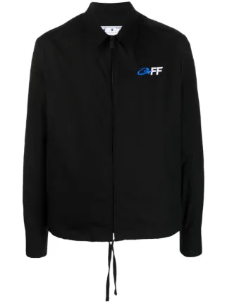 Off-White Exact Opp zip-up Hybrid Shirt | Black | FARFETCH