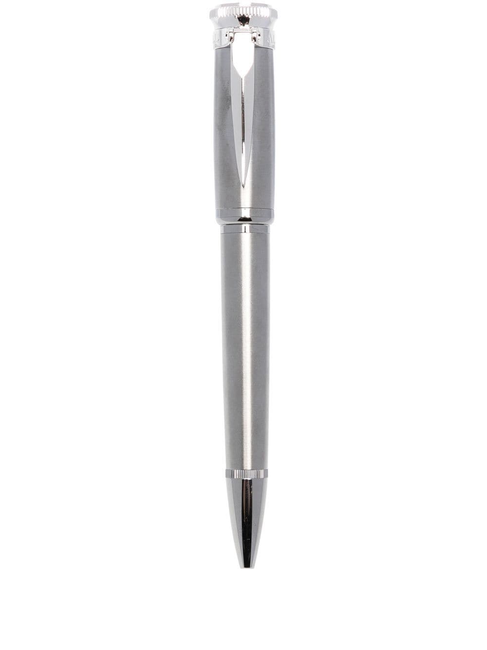 Dunhill Engraved-logo Ballpoint Pen In Silver