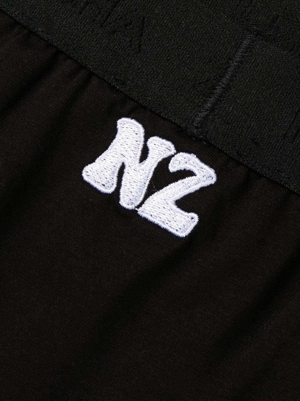 Shop Natasha Zinko Embroidered-logo Cotton Briefs In Black
