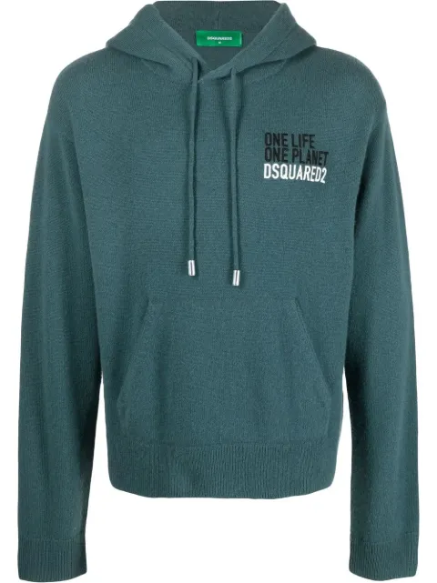 DSQUARED2 hoodie de cachemira con logo bordado