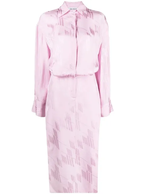 The Attico vestido camisero con logo en jacquard