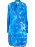 Marni floral pattern shirt dress - Blue