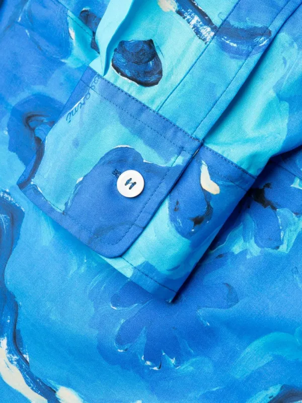【送料&関税込】Marni Shirt Dress With Floral Pattern Marni Floral Pattern Shirt Dress | Blue | FARFETCH
