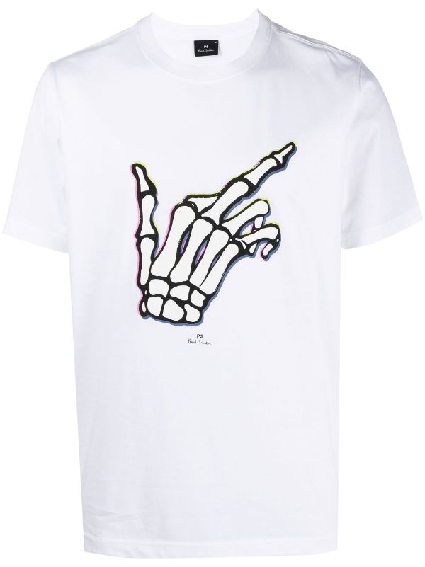 skeleton-hand print T-shirt