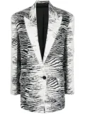 The Attico zebra-print single-breasted blazer - White