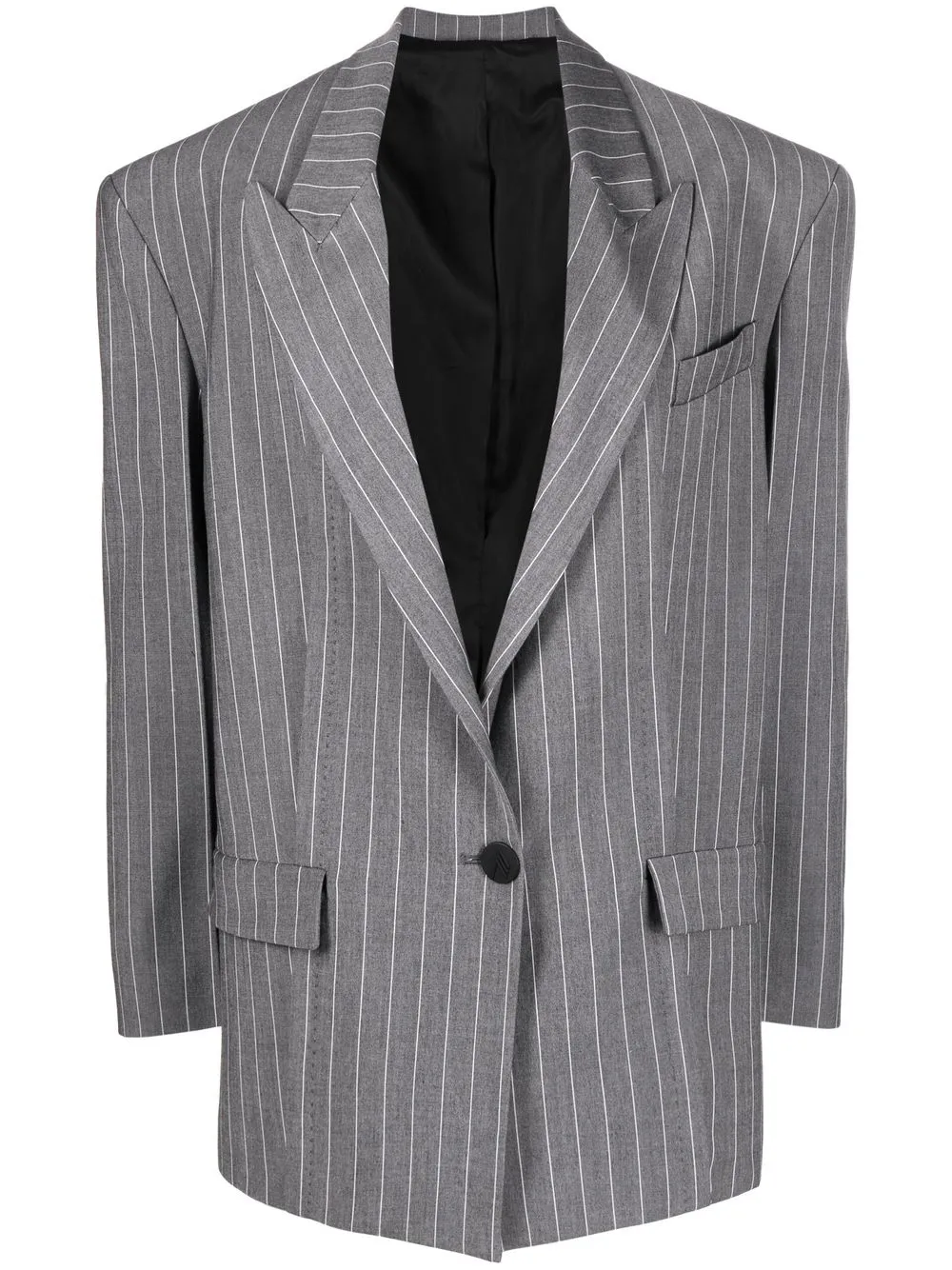 

The Attico pinstriped single-breasted blazer - Grey
