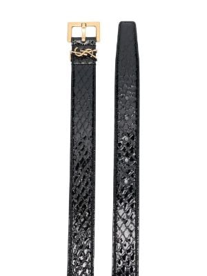 Louis Vuitton Black Leather Initiales Slim Buckle Belt 75CM
