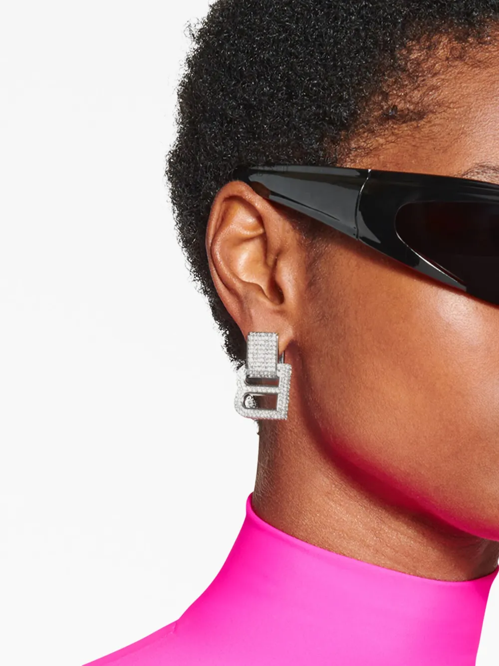 Balenciaga Oorbellen met kristallen - Zilver