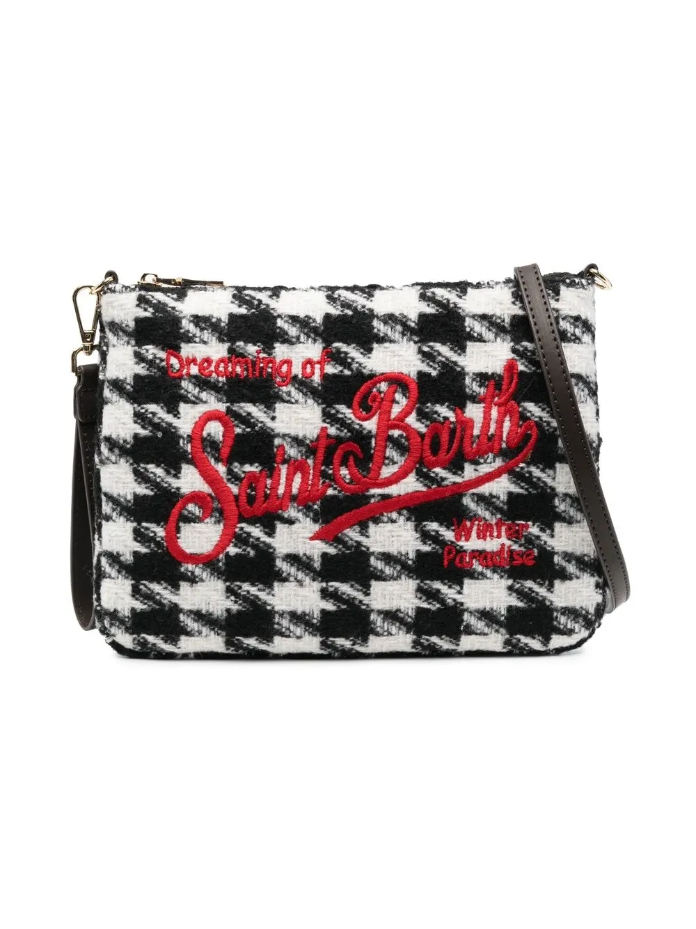 

MC2 Saint Barth Kids Parisienne checked logo-embroidered bag - Black