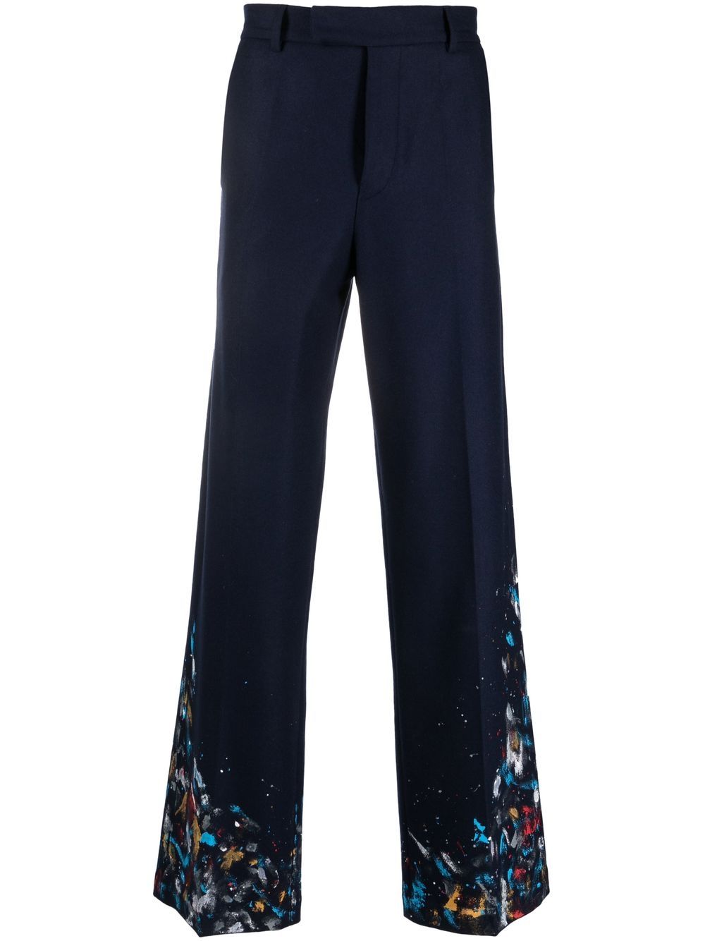 

AMIRI paint splatter-effect wide-leg trousers - Blue