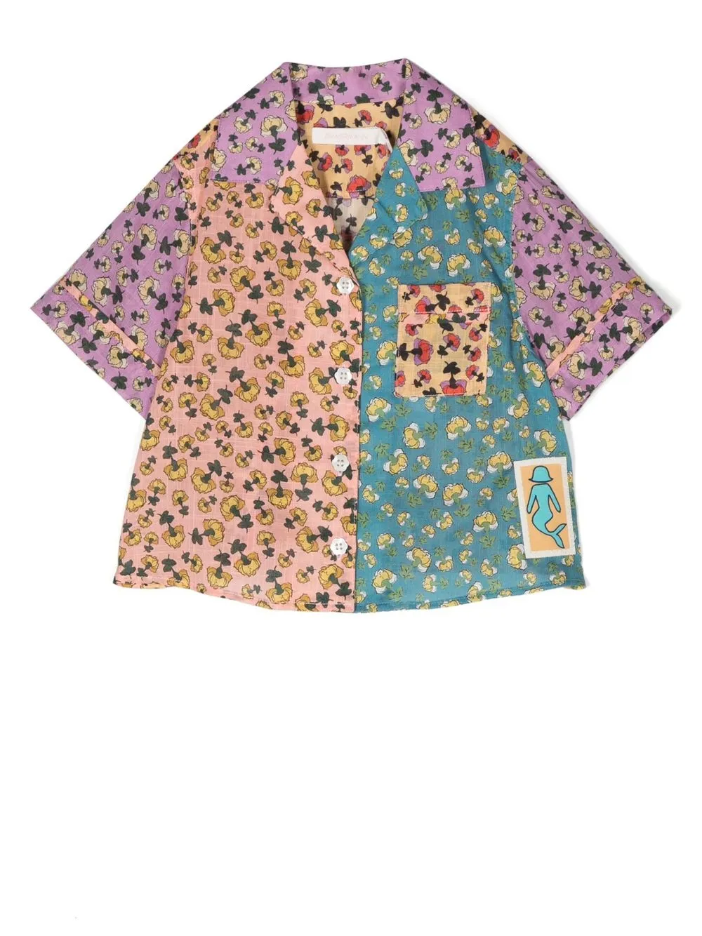 

ZIMMERMANN Kids floral-print cotton shirt - Blue