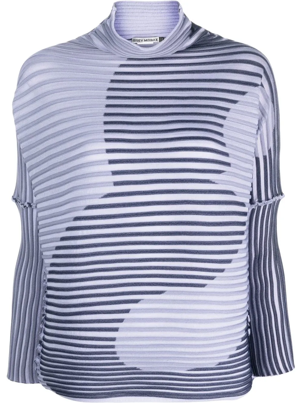 

Pleats Please Issey Miyake top tejido de canalé - Azul