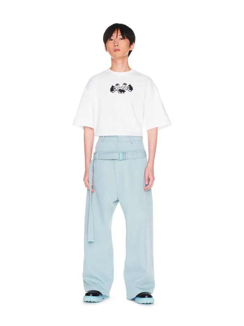 Ow Emb Dbl Wool Over Pants