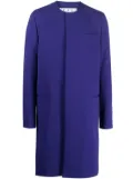 Off-White logo-patch single-breasted coat - Purple